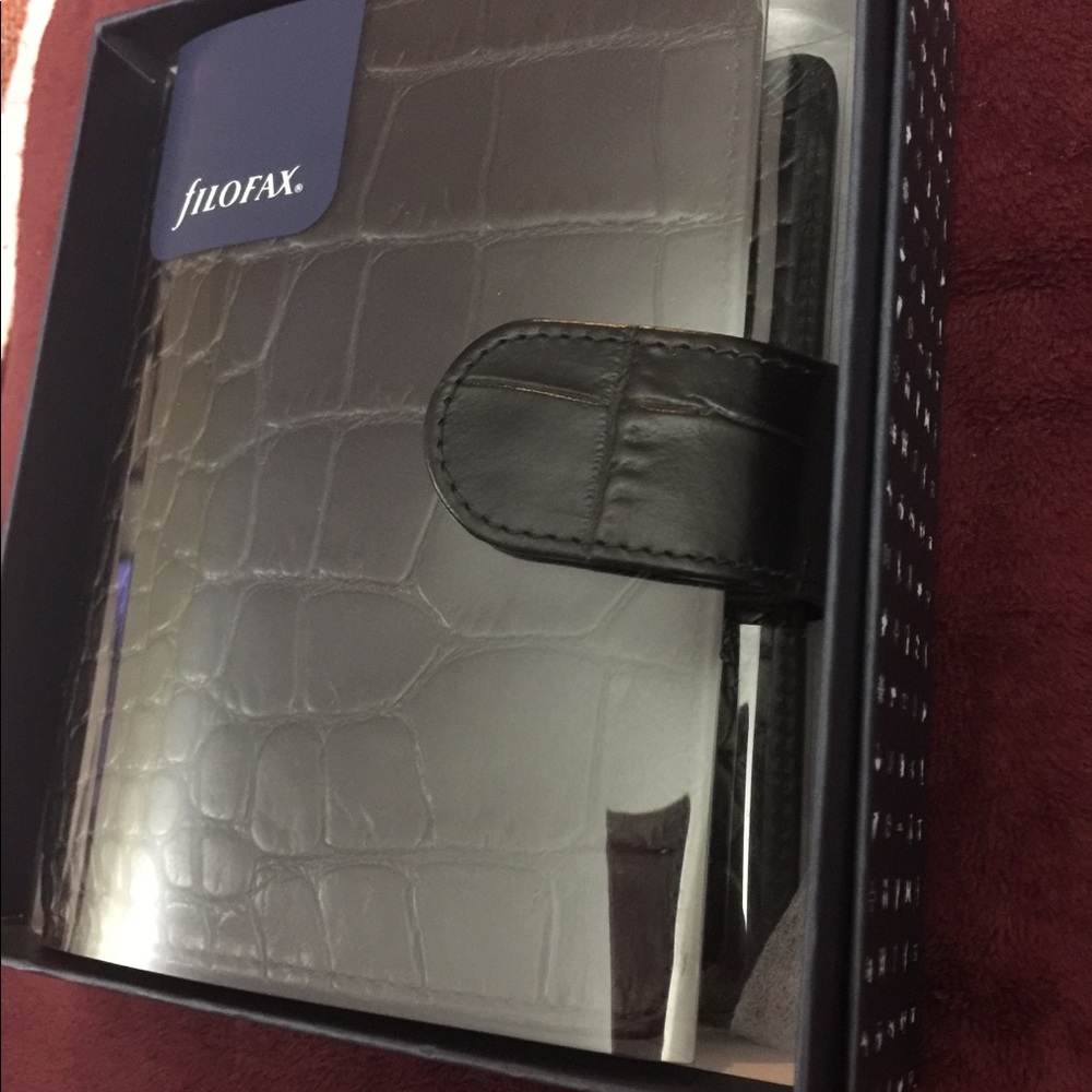 Filofax croc in ebony